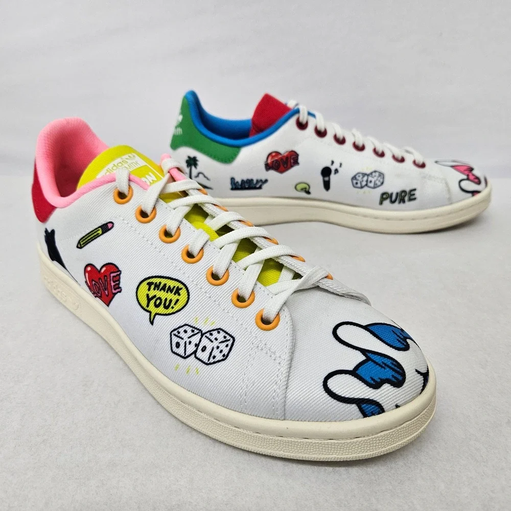 Adidas Aaron Kai x Stan Smith J Primeblue Shoes FY2686 White Multi Girl's Size 6